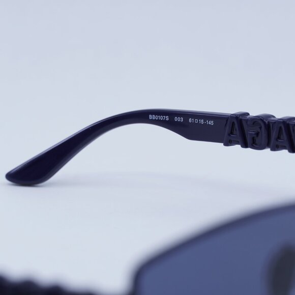 Balenciaga BB0107S 003 Sunglasses - Navy Blue Frame, Blue Lenses